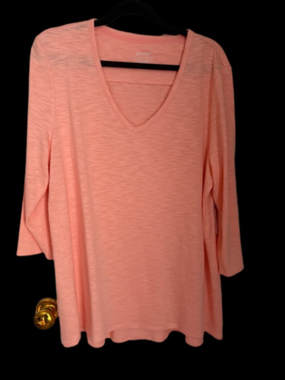 Chico's Pinky Peach Ultimate Tunic Tee Size 3